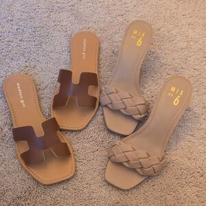 Madden Girl and Mix No. 6 Women's Sandals - Brown and Tan